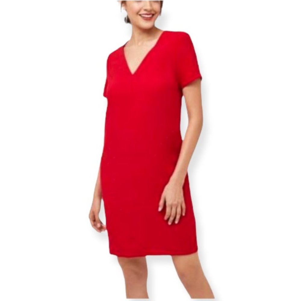NWT ARITZIA BABATON Aaron Red V-Neck Shift Dress
